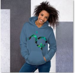 Hoodie for Girls-black, white, blue, pink, grey. Aquarius Star Sign. WickedYo.